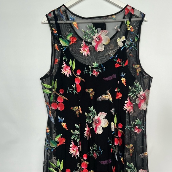 Johnny Was Emilda Floral Mesh Maxi Dress XL - Picture 11 of 13
